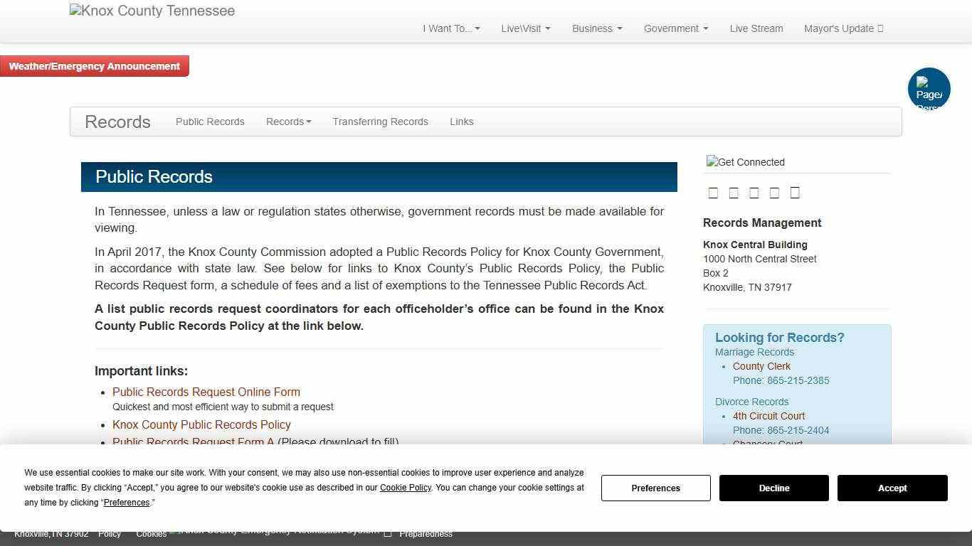 Public Records - Records Management - Knox County Tennessee Government