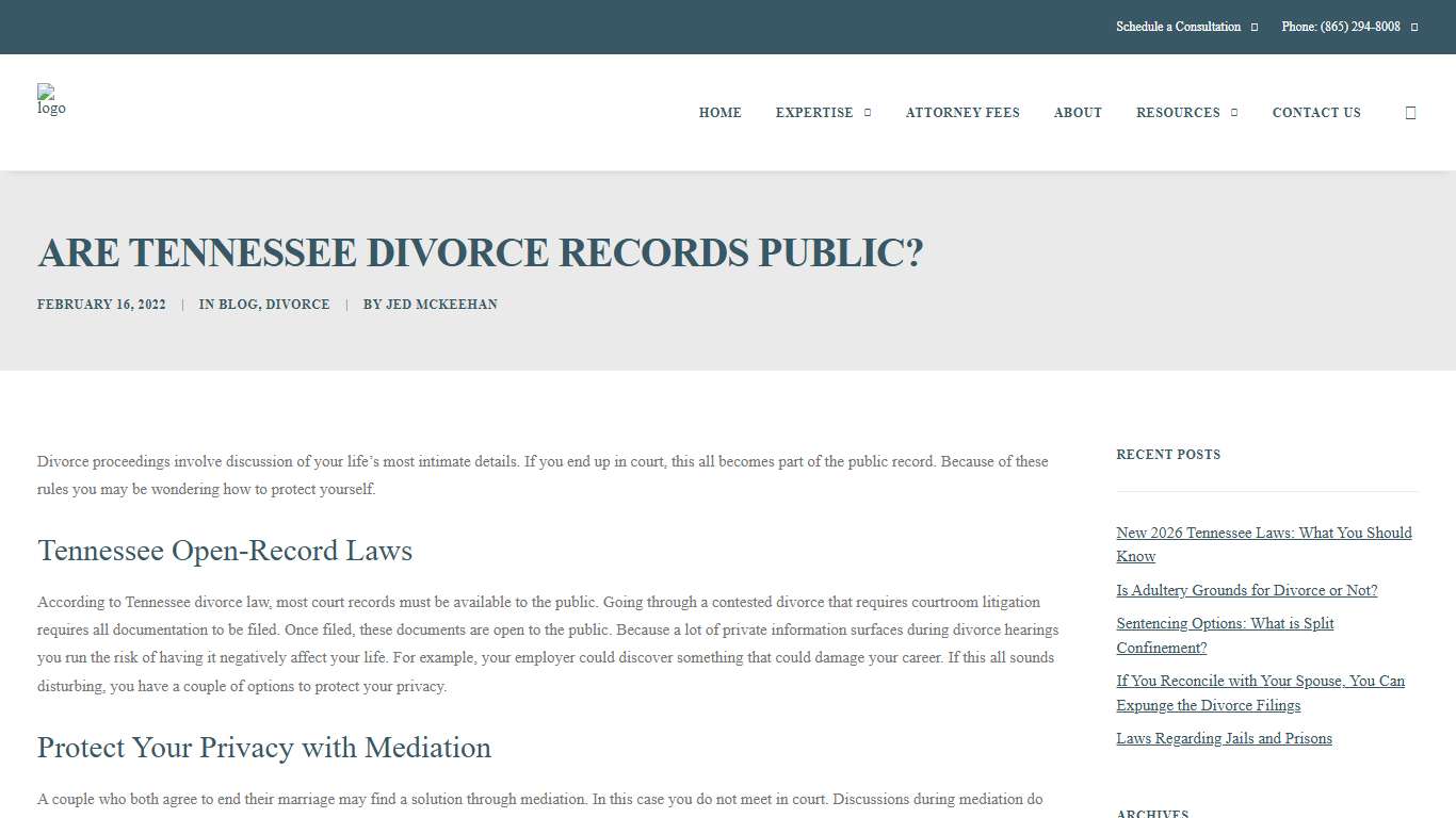 Are Tennessee Divorce Records Public? Knoxville Divorce Attorneys